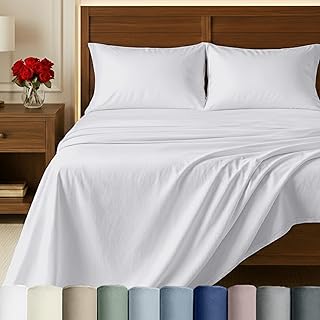 Budget Find You Need: California Design Den 100% Egyptian Cotton Sheets Queen Size Set - Certified Authentic Luxury Queen Sheet Set with Deep Pocket, Soft Sateen, Breathable & Durable Bed Sheets, White Sheets