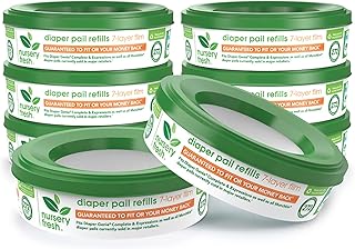 Nursery Fresh® Refill Rings for Diaper Genie® and Munchkin® Diaper Pails, Holds up to 2,176 Newborn Diapers, 8 Pack