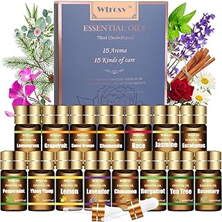 Essential Oils Set - Top 15 Scents for Diffuser, Humidifier, Skin Care, Aromatherapy, Massage, Candle & Soap Making - Fragrance Gift Set (5ml)