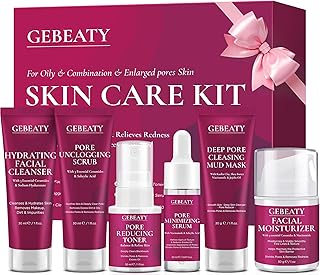 Skin Care Set Kit,Professional Pore Minimizer Soothe, Hydrate, Oil Control, Deep Cleanse Women Teen Girls Skincare Facial Skin Care Products,Travel Facial Skin Care Routine Kit Women Beauty Gift Set
