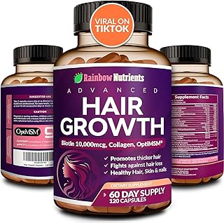 Hair Growth Vitamins for Women | Biotin 10,000mcg, Collagen, Patented OptiMSM®, goMCT®, Saw Palmetto | Naturally Regrow Stronger & Healthier Hair, Skin and Nails | Stops Hair Loss | 60 Day Supply