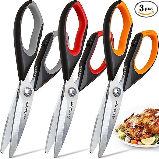 Amazon Deal Alert: Astercook Kitchen Scissors All Purpose Heavy Duty,3 Pack Kitchen Shears Set,Stainless Steel Kitchen Gadgets for Cutting Food,Poultry,Meat,Vegetable,Herb Dishwasher Safe Utility Tools Home Gift