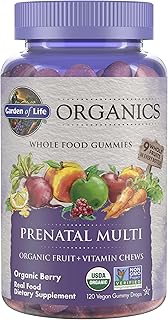 Garden of Life Organics Prenatal Gummies – Prenatal Vitamins for Women with Energy Metabolism Support & Healthy Fetal Development Support, Berry Flavor, USDA Organic, Vegan, 30 Day Supply