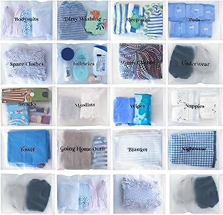ASVP Shop 23 x Baby Hospital Maternity Organiser Bags Essentials | Baby Shower | Mum to Be | Labor & Delivery Bag Labels