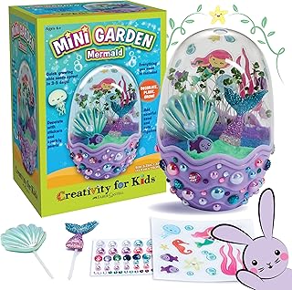 Creativity for Kids Mini Garden: Mermaid Terrarium Kit - Mermaid Gifts for Girls, Crafts and Toys, Stocking Stuffers for Kids (Ages 6+)