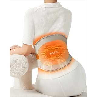 Baby Shower Gift Idea: IKEEPFIT Portable Heating Pad for Back, Cordless Wearable Heat Belt with Massager for Lower Back Pain Relief, Battery Powered 8000 mAh Rechargeable, MAXwarm® 3.0, Gift for Women Men 90-310 lbs