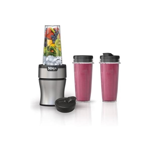 Best Amazon Buy Under: Ninja Nutri-Plus Personal Blender | Compact Push to Blend | Make Frozen Drinks, Smoothies, Sauces & More | With (3) 20 oz. To-Go Cups, (2) Spout-Lids & (1) Storage-Lid | 900 Peak Watt | Silver | BN301
