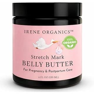 Toddler-Approved Amazon Find: Organic Belly Butter for Pregnancy Stretch Mark Prevention and Treatment by Irene Organics - Award Winning Anti Stretch Mark Tummy Balm For Pregnancy and Postpartum 4oz - Hydrating Bump Cream
