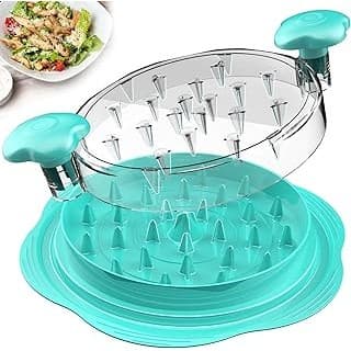 This Solves the Problem: SURETIVIAN Chicken Shredder Large Chicken Breast Shredder Tool Twist with Brush&Fork, Visible Meat Shredder Machine, Anti-Slip Strip, Ergonomic Handle, BPA Free, Pork Beef Chicken(Mint Green)