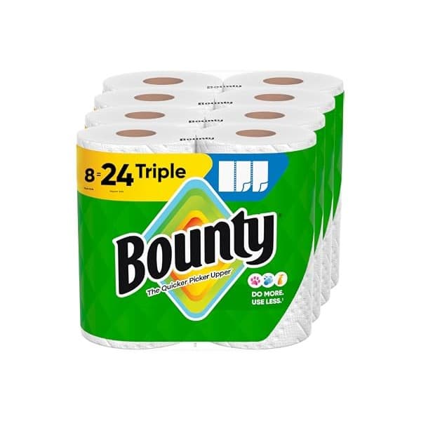 Baby Shower Gift Idea: Bounty Select-A-Size Paper Towels, White, 8 Triple Rolls = 24 Regular Roll