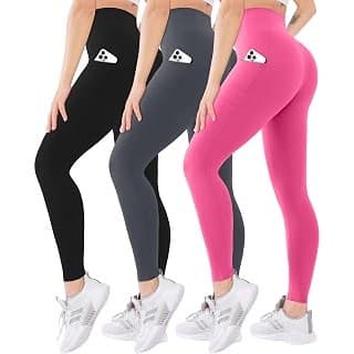 Kitchen Hack Alert: 3 Pack High Waisted Leggings for Women with Pockets Soft Active Tummy Control Pants for Yoga Running & Daily Wear