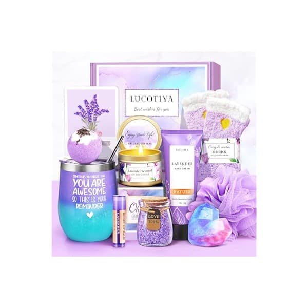 Amazon's Choice: LUCOTIYA Gifts for Women, Mothers Day Gift Basket for Woman Birthday Wine Tumbler Self Care Package for Mom, Bestie, Her, Sister, Wife, Auntie Thank You Gift for Women Teacher Appreciation