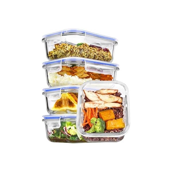 Back in Stock Alert: Vtopmart 5Pack 22oz Glass Storage Containers with Lids, Glass Meal Prep Food Container Sets with Snap Airtight Lids for Microwave, Oven, Freezer and Dishwasher, Blue