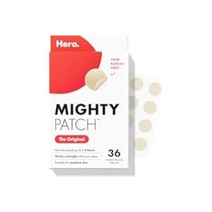 Amazon's Choice: Mighty Patch Original from Hero Cosmetics - Hydrocolloid Acne Pimple Patch for Zits and Blemishes, Spot Treatment Stickers for Face and Skin, Vegan and Cruelty Free (36 Count)
