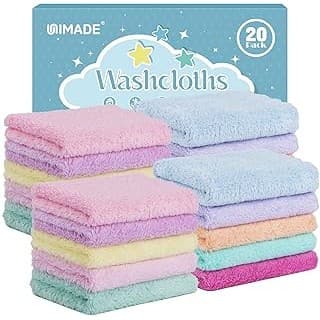 Hidden Gem Find: Baby Washcloths, 20 Pack Super Soft Microfiber Coral Fleece Wash Cloths, Extra Absorbent Baby Towels for Newborns, Infants and Toddlers, Gentle on Sensitive Skin for Face and Body - 7" × 9"