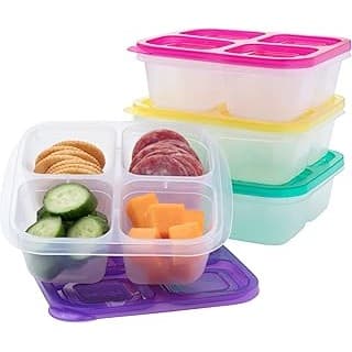 Hidden Gem Find: Bentgo Easyboxes 4-Compartment Snack Containers - 8-Piece Set with 4 Trays & 4 Custom-Fit Lids to Seal in Freshness - Reusable Food Storage & Meal Prep Bento BPA-Free Containers (Brights 4-Pack)