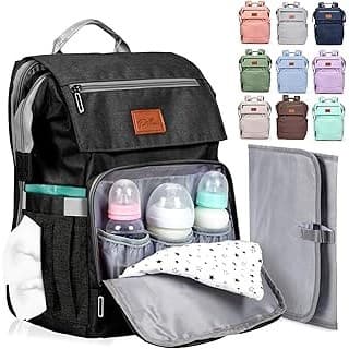 Limited Time Deal: PILLANI Baby Diaper Bag Backpack - Baby Bags for Girls & Boys, Large Waterproof Diaper Backpack - Baby Shower Gifts & Registry Must Haves - Travel Diaper Bags with Changing Pad - Stuff for Newborn