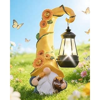 Kitchen Hack Alert: twinbling Birthday Gifts for Women Mom - Garden Gnome Statue with Solar Lights Large Garden Sculptures Funny Bee Gnome Outdoor Patio Lawn Yard Garden Decor 12 in Summer Gnomes Outdoor