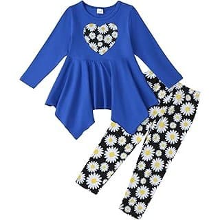 Price Drop: Toddler Cute Girl Winter Clothes Long Sleeve Tops Graphic T Shirt Soft Leggings Pants 2 Piece Set Fall Outfits