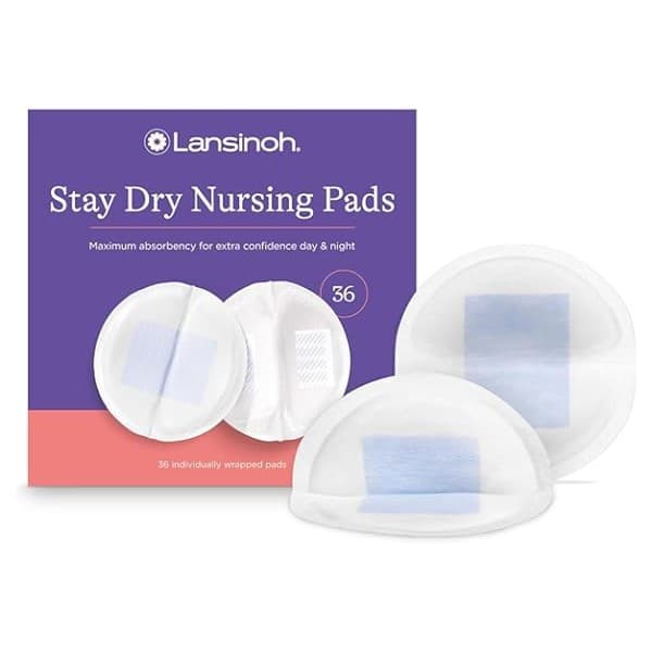 Pregnancy Hack: Lansinoh Stay Dry Disposable Nursing Pads, Soft and Super Absorbent Breast Pads, Breastfeeding Essentials for Moms, 36 Count