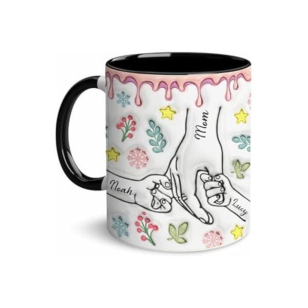 Budget Find You Need: LOVELYPOD Custom Mom Mug with Kids Names, You Hold Our Hands Also Our Hearts Mug, Mama Coffee Cup, Mothers Day Gift, Personalized Mugs, Christmas Gifts, Mothers Day Mugs, Mom Gifts for Women