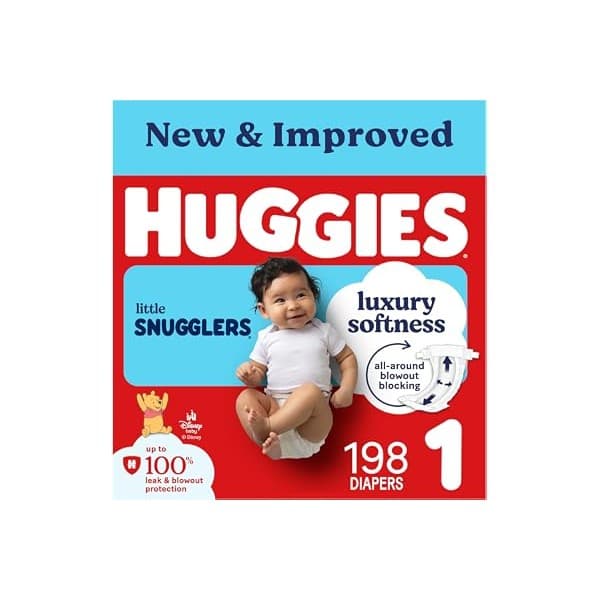 Is It Worth Buying: Huggies Size 1 Diapers, Little Snugglers Diapers, Size 1 (8-14 lbs), 198 Count (6 Packs of 33), Packaging May Vary