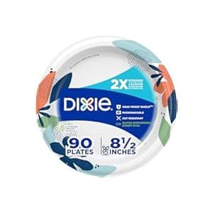 Perfect Gift Idea: Dixie Medium Paper Plates, 8.5 Inch, 90 Count, 2X Stronger*, Microwave-Safe, Soak-Proof, Cut Resistant, Disposable Plates For Everyday Breakfast, Lunch, & Dinner Meals