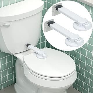 Budget Find You Need: Toilet Locks Baby Proof (2-Pack) Ideal Baby Proof Toilet Lid Lock with Arm – No Tools Needed Easy Installation with 3M Adhesive – Top Safety Toilet Seat Lock – Fits Most Toilets, White