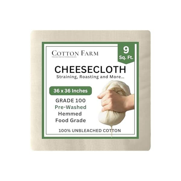 Perfect Gift Idea: Cotton Farm Grade 100 XL Cheese Cloth for Straining & Cooking; 36x36 Inch; 100% Unbleached Cotton Cheesecloth; Reusable with Finished Edges, Butter Muslin