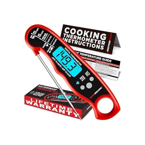 Limited Time Deal: Alpha Grillers Meat Thermometer Digital – Instant Read Food Thermometer for Cooking & Grilling – Professional Kitchen Gifts for Men, Dad & Mom