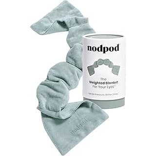 We Are Obsessed With This: nodpod Patented Gentle Pressure Sleep Mask, Weighted Eye Mask | Patented Light Blocking Design for Sleeping, Travel & Relaxation, Bead Filled, Machine Washable, BPA-Free, Sage