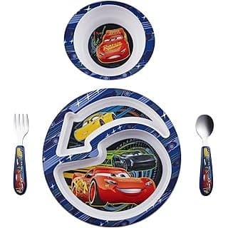 Toddler-Approved Amazon Find: The First Years Disney/Pixar Cars Dinnerware Set - Toddler Plates and Toddler Utensils - 4 Count