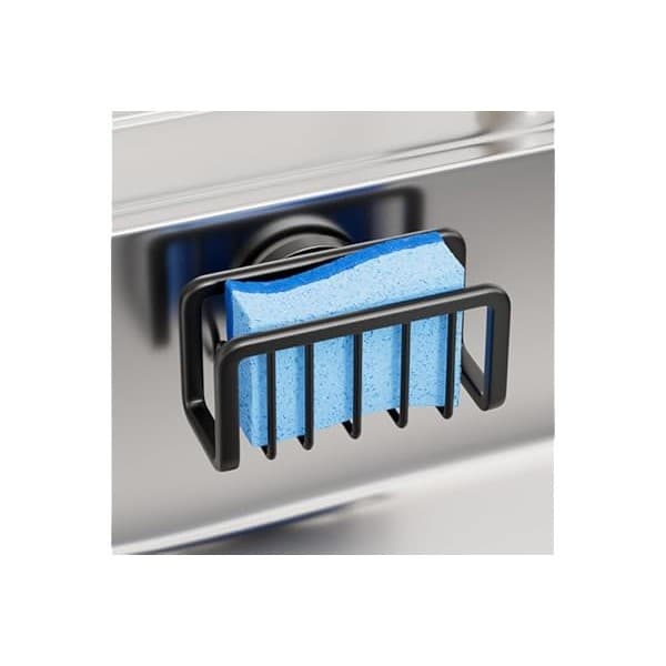 Budget Find You Need: TAILI Sink Caddy with Strong Suction Cup, Sponge Holder for Kitchen Sink Oganizer, Removable Rustproof Aluminum Sponge Holder, Dish Brush for Scraper - Black