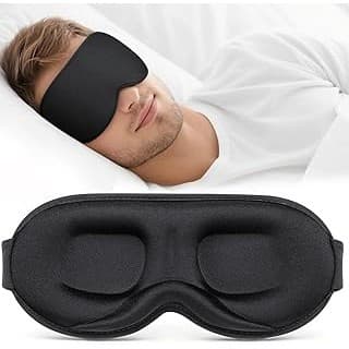 Toddler-Approved Amazon Find: Vynix® Sleep Mask for Men Women - 100% Blackout Eye Masks for Sleep - 3D Soft Sleeping Mask for Side Sleepers - Zero Pressure Lash Extensions Eye Cover Shade for Airplane Travel Essentials, Black