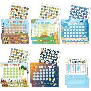 Upgrade Your Life With This: Potty Training Chart for Toddler 5 Fun Styles 17 PCS Potty Chart for Boys with 315 Stickers for Kids Potty Training Reward