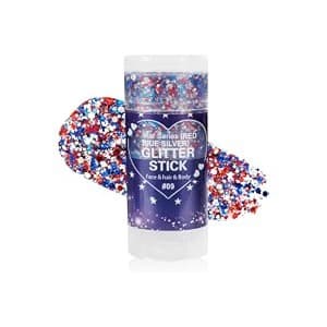 Kitchen Hack Alert: Mysense Patriotic Red White and Blue Body Glitter Stick,4th of July Accessories,Sparkling Face Hair Glitter for 4th of July Outfits Women Kids,American Flag Makeup for Independence Day 250 Anniversary