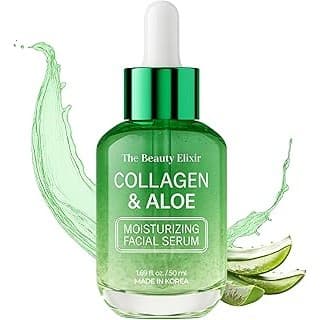 Toddler-Approved Amazon Find: The Beauty Elixir Aloe & Collagen Serum For Face - Dermatologist Tested, Anti-Aging, Ultra Hydrating Aloe Vera Gel For Face - Natural Ingredients, Clean Beauty, Cruelty-Free Korean Skin Care - 1.69 oz