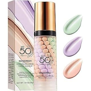 Kitchen Hack Alert: 3 In 1 Primer for Face Before Makeup, SPF 50,Face Sunscreen Isolation Cream | Face Tinted Moisturizer, One Step Color Corrector, Makeup Primer Oil Control & Concealer Skin Tone Correcting,Radiance Skin
