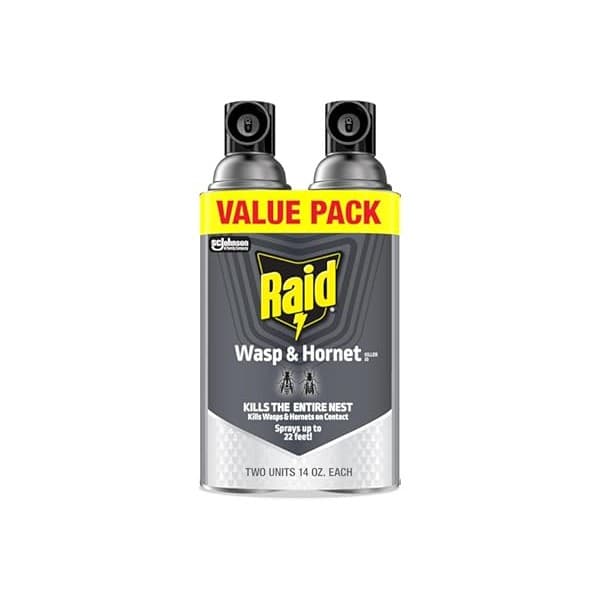 Limited Time Deal: Raid Wasp & Hornet Killer Bug Spray, Kills Entire Nest, 14 oz, 2 Count | Kills Wasps & Hornets on Contact, Sprays Up to 22 Feet
