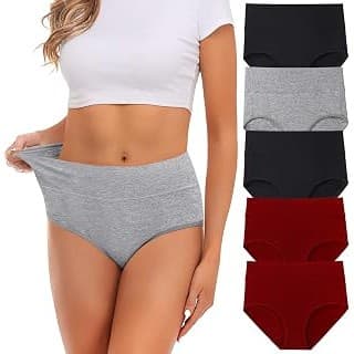 Back in Stock Alert: Womens Underwear,Cotton Mid Waist No Muffin Top Full Coverage Brief Ladies Panties Lingerie Undergarments for Women Multipack