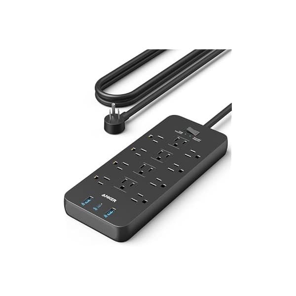New Mom Must-Have: Anker Power Strip with 2100J Surge Protector, Outlet Extender, 20W, 12 AC | 5ft Extension Cord with Multiple Outlets, 1 USB C, 2 USB A, Home Office, Dorm Room Essentials, TUV Listed