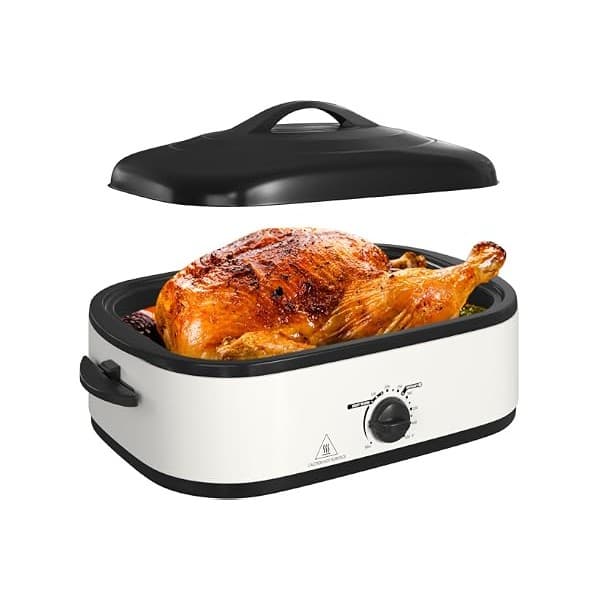 Best Amazon Buy Under: 14 Quart Electric Roaster Oven with Slow Cooker Function, Turkey Roaster Oven Buffet with Self-Basting Lid, Removable Pan, Cool-Touch Handles, Easy to Clean, White