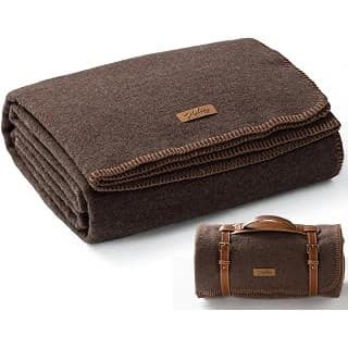 Hidden Gem Find: Molithe 100% Wool Blanket, 48" x 62", Warm, Thick, Washable, Military | Great for Camping, Outdoors, Sporting Events, Survival Kits, Brown