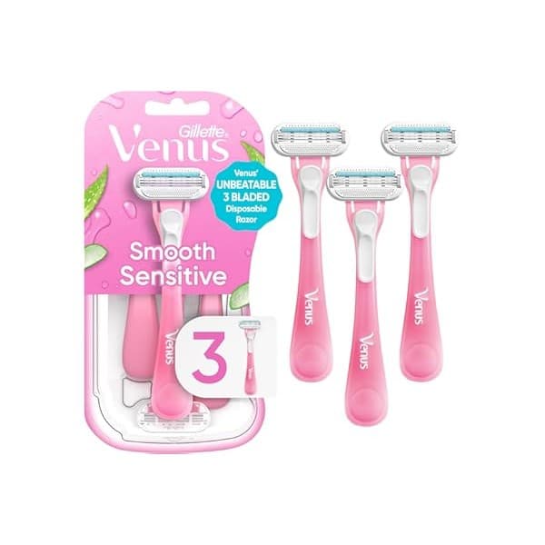 Toddler-Approved Amazon Find: Gillette Venus Sensitive Women's Disposable Razors - Single Package of 3 Razors