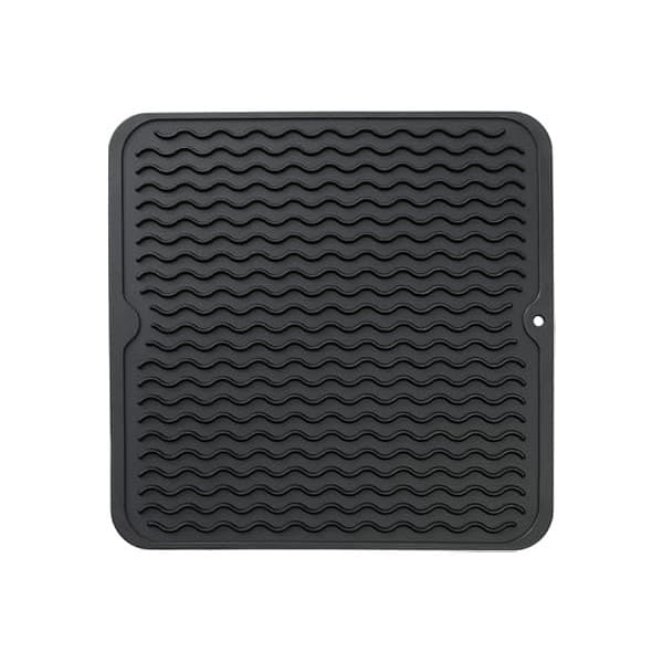 Toddler-Approved Amazon Find: MicoYang Silicone Dish Drying Mat for Multiple Usage,Easy clean,Eco-friendly,Heat-resistant Silicone Mat for Kitchen Counter or Sink,Refrigerator or Drawer liner Black M 12 inches x 12 inches