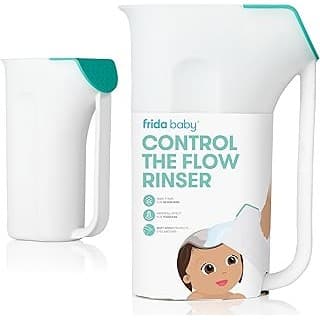 Amazon's Choice: Frida Baby Control The Flow Bath Rinse Cup, Tear Free Rinser to Wash Hair and Body with Easy Grip Handle and Removable Rain Shower, Made in USA
