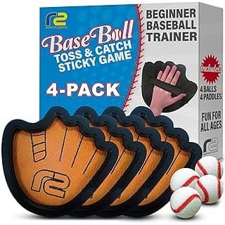 Pregnancy Hack: Toss and Catch Ball Game Set - Easy to Use Sticky Balls & Beginner Baseball Training Glove - Premium Toy Paddle Fits All Hand Sizes From Toddlers to Teens & Adults - Fun Gift Idea for Boys and Girls