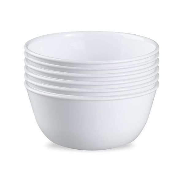 Upgrade Your Life With This: Corelle Vitrelle 28-oz Soup/Cereal Bowls Set of 6 Chip & Crack Resistant Dinnerware Bowls for Soup, Ramen, Cereal and More, Triple Layer Glass, Winter Frost White