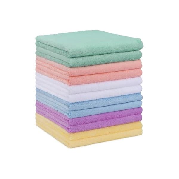 Upgrade Your Life With This: HOMEXCEL Baby Washcloths 12 Pack-Microfiber Baby Bath Face Towel 11.5 x 11.5 Inch Extra Absorbent and Soft Burp Cloth and Wash Cloths for Newborn-Infants and Toddlers-Gentle On Sensitive Skin