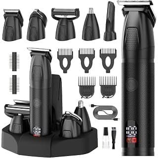 We Are Obsessed With This: Bomxin Manscape Body & Beard Trimmer for Men,Waterproof,6 in 1 Grooming Kit | Professional Manscape Trimmer,Multifunctional Mens Grooming Kit,Wet/Dry,No Nick,Rechargeable,Charges Via Type-C Dock